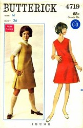 4719 68 SIDE PLEAT A-LINE V-NECK DRESS, JUMPER PATTERN 8